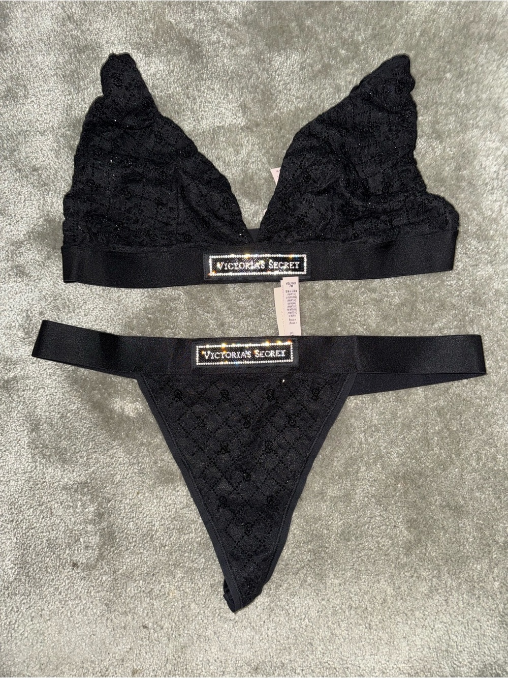 Victoria's Secret Black Bralette & Thong Set
